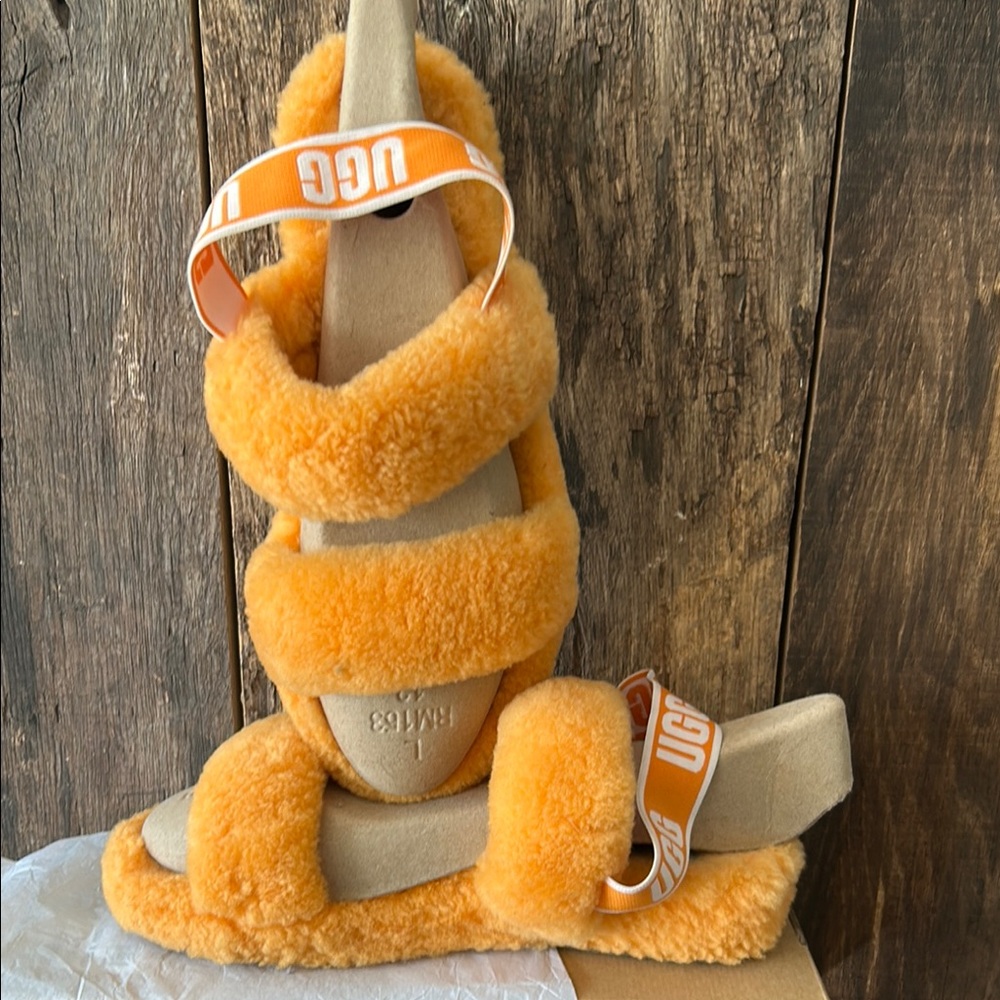 UGG Fluffy Orange Sandal Slippers